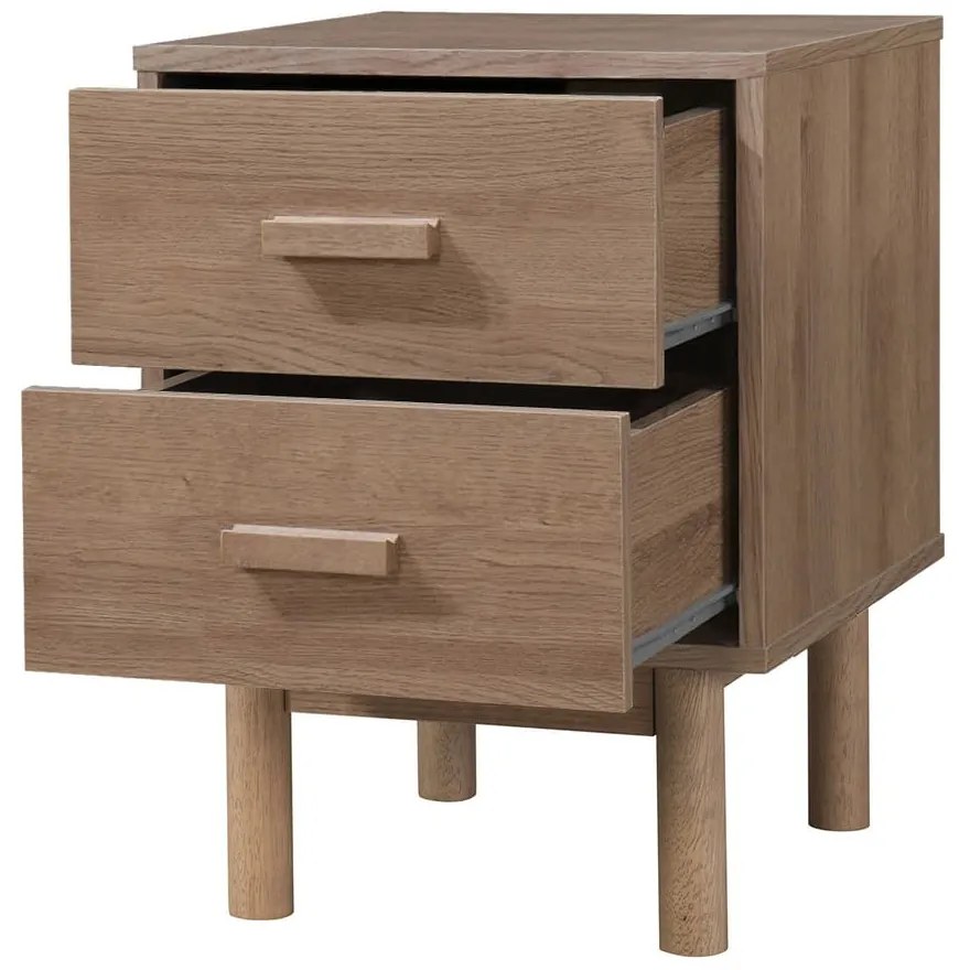 Noptieră în culoare naturală cu aspect de lemn de stejar Melanie – Støraa