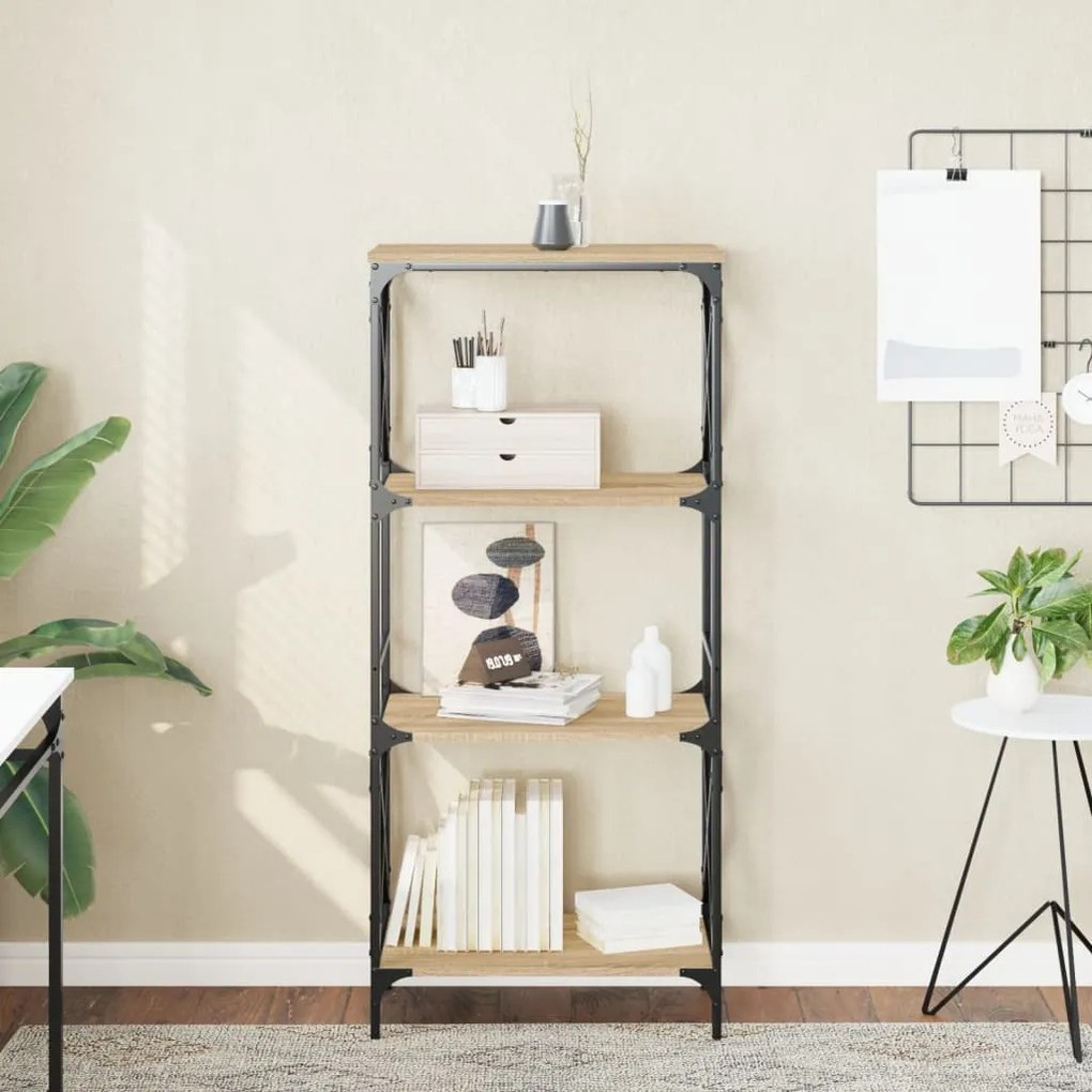 vidaXL Bibliotecă 4 niveluri stejar sonoma 59x35x132 cm lemn prelucrat