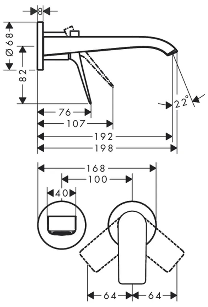 Baterie lavoar incastrata alb mat Hansgrohe Vivenis 75050700 Alb mat