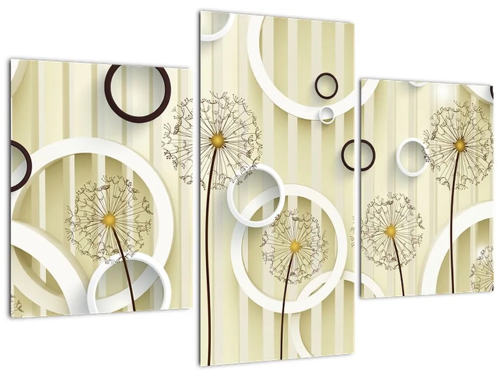 Tablou abstract a păpădiei (90x60 cm)