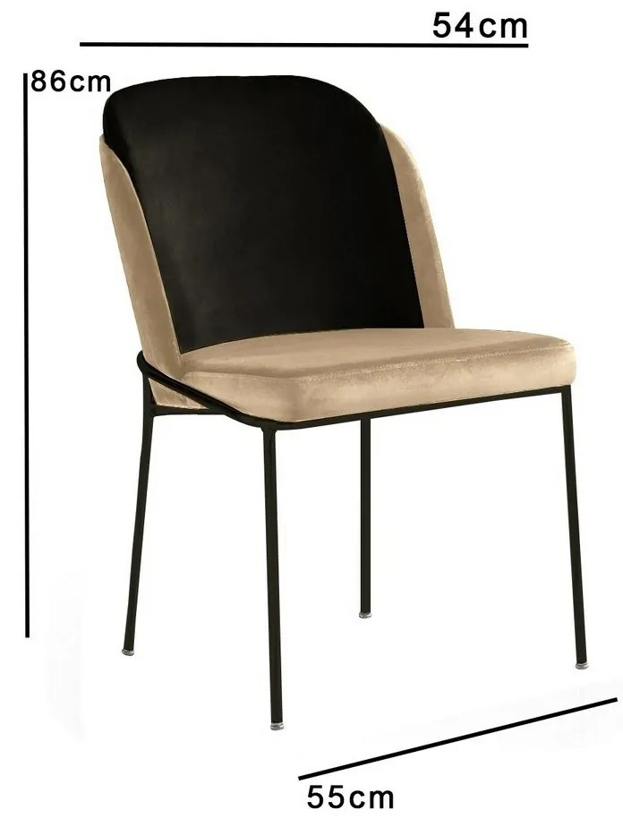 Set de scaune de sufragerie Dore Beige and Black,2 buc.