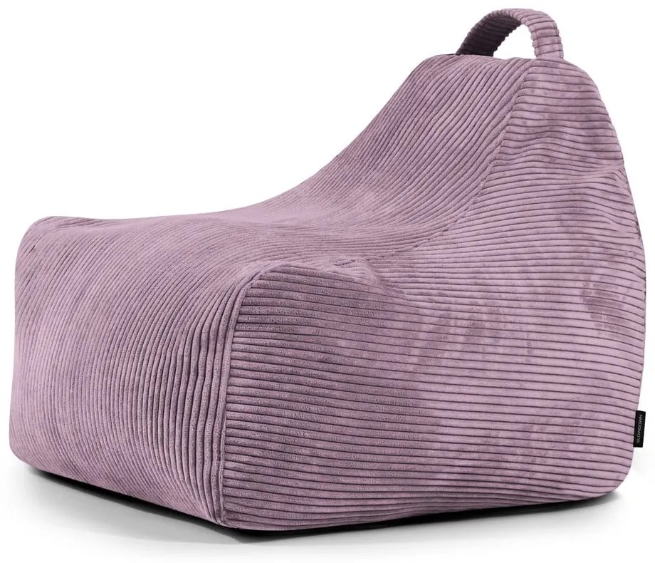 Fotoliu puf pentru copii mov cu tapițerie din catifea reiată Game Amuse – SLOWDOWN