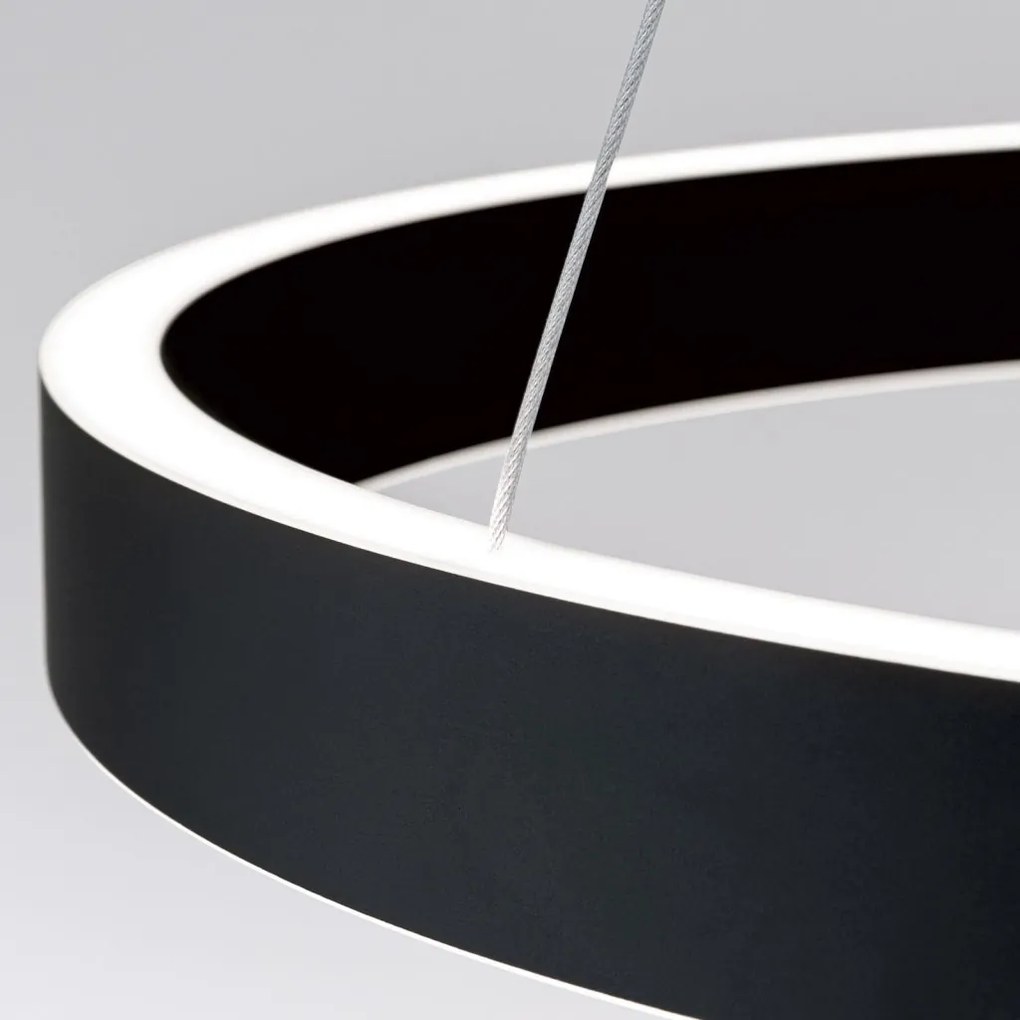 Lustra LED circulara iluminat sus si jos KOLK negru 60cm