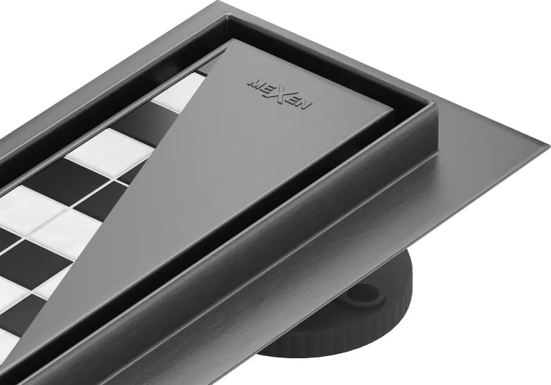 Mexen Flat 360° M13 scurgere liniară rotativă 2în1 100 cm, gri armă periat - 1E10100-40