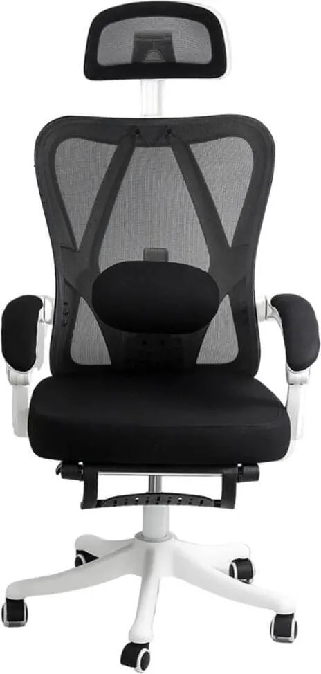 Scaun ergonomic OFF 428 negru, multiblock și suport picioare