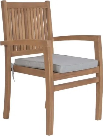 Set dining exterior din lemn de tec masiv, masă extensibilă 210–310 cm și 8 scaune, finisaj natural, „Java”