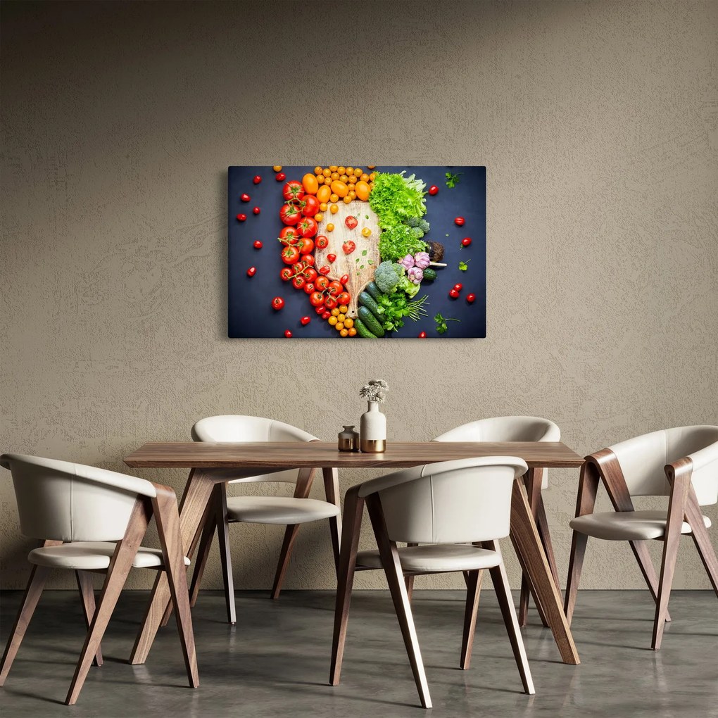 Tablou - Masa plină cu legume (90x60 cm)