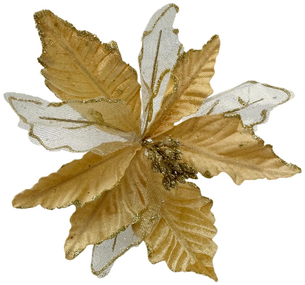 Ornament brad Craciunita Gloria 25cm, Auriu