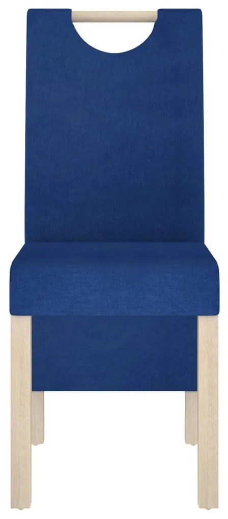 Scaune de masa, 4 buc., albastru, material textil 4, Albastru, tesatura