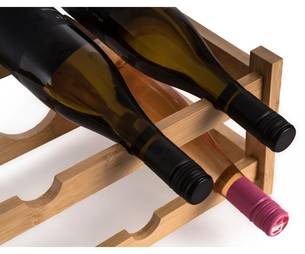 Raft pentru vin G21 din bambus, 16 sticle, M