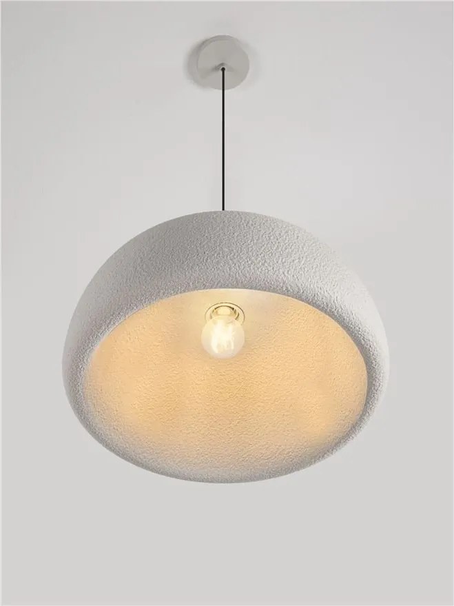 Lustra suspendata cu textura granulata Davo 43cm, gri piatra
