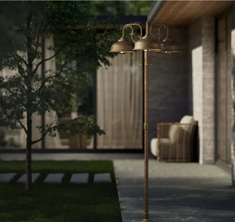 Stalp exterior IP44 realizat manual din alama Lipari