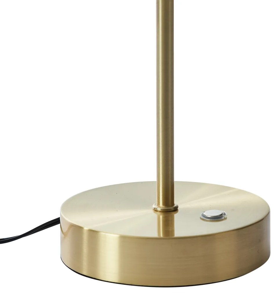 Lampă de masă de design aurie cu sticlă opal, inclusiv LED reglabil - Joya