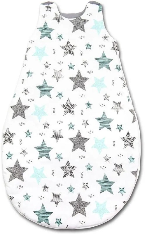 Sac de dormit copii 0-6 luni Kidizi All Mint Stars, 1 tog