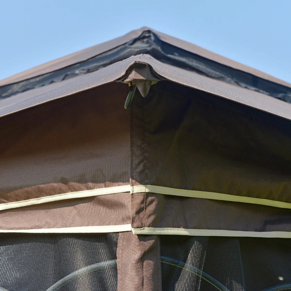 Outsunny Foisor pentru Gradina din Metal Negru 3x3m | Aosom.ro