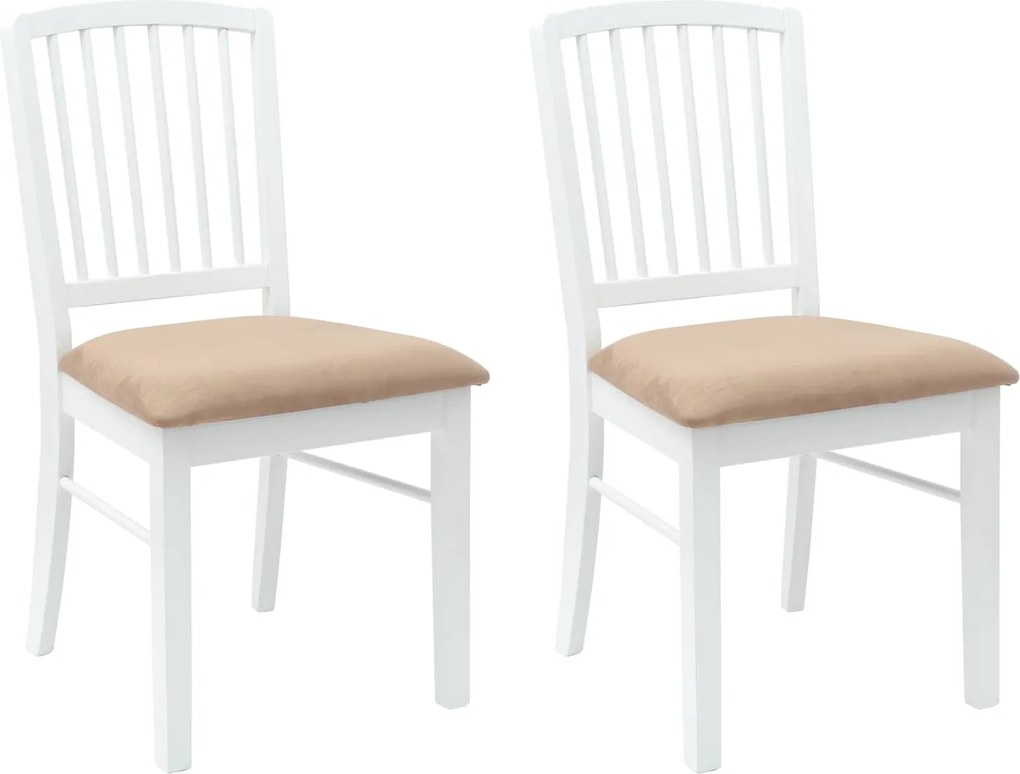 vidaXL Scaune de dining 2 pcs Alb 50 x 52,5 x 91 cm