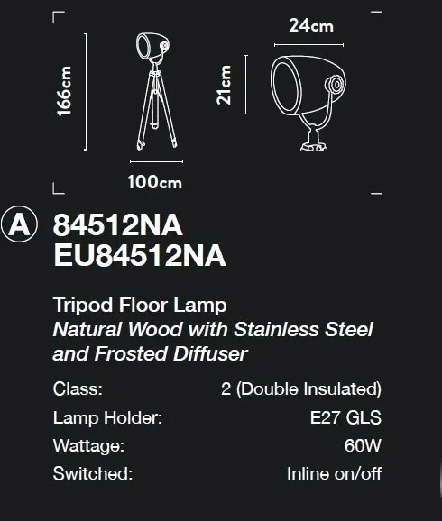Lampadar/Lampa de podea cu trepied stil retro Belle