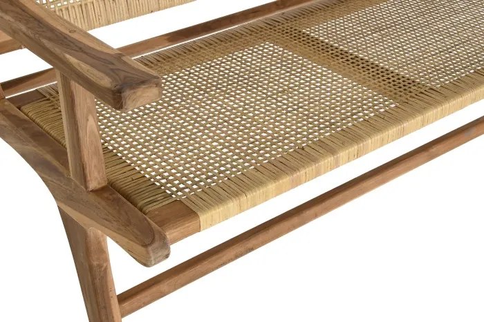 Bancheta din lemn de tec si rattan," Tequra"