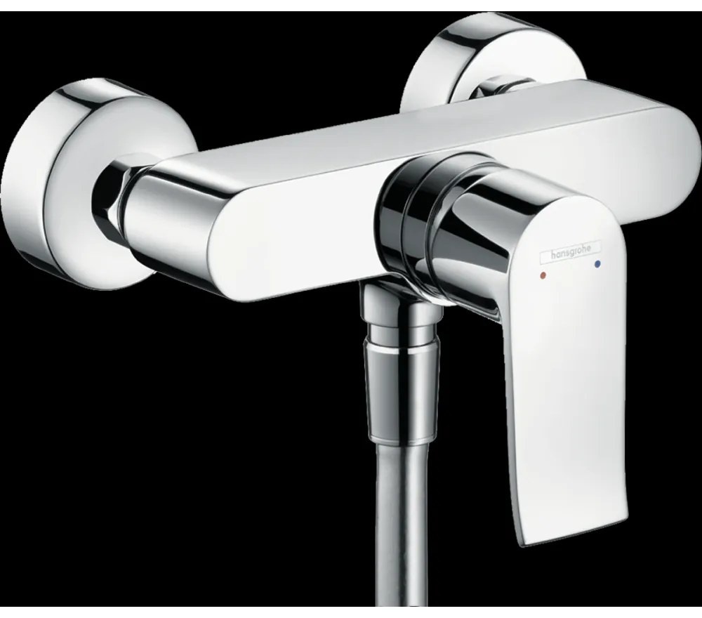 Baterie dus crom, montaj pe perete Hansgrohe Metris