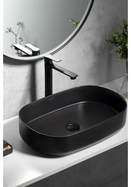 Baterie de lavoar Sapho PAX 31,5 cm negru mat