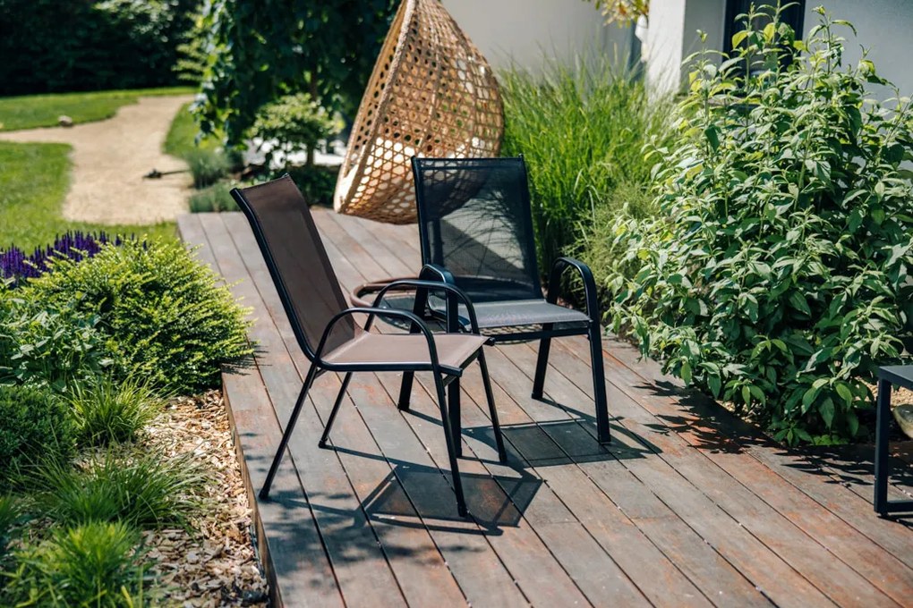 OFERTA Set 2 scaune de gradina TAVERNO gri/negru Clasa II