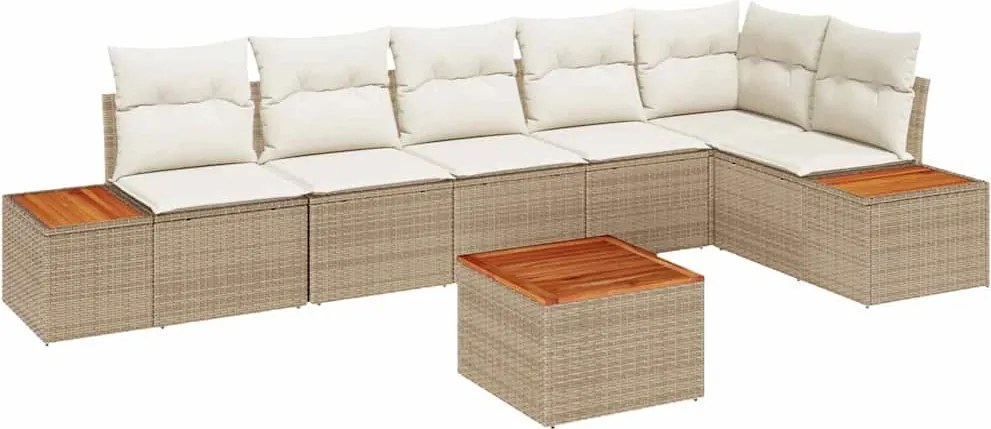 vidaXL Set de canapele pentru grădină 6 pcs Bej și crem Poliratan