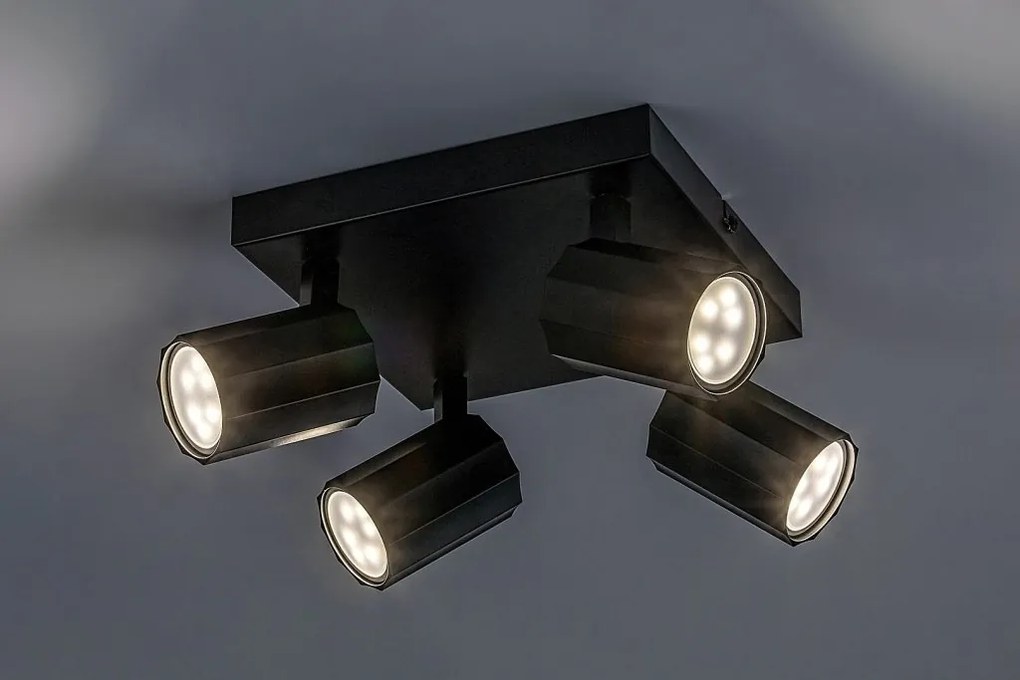 Plafoniera cu 4 Spoturi Directionabile, Design Modern, Rogelio