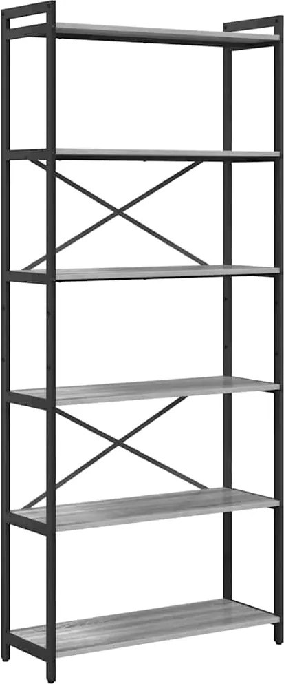 vidaXL Raft pentru cărți sonoma gri 40 x 30 x 85 cm Lemn compozit