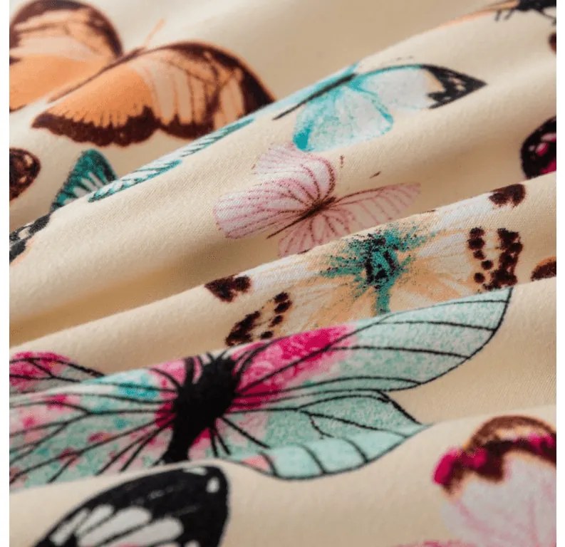 Lenjerie de pat din microfibra flanel VIVA BUTTERFLY crem Dimensiune lenjerie de pat: 70 x 90 cm | 140 x 200 cm