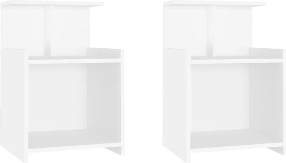 vidaXL Noptiere, 2 buc., alb, 40x35x60 cm, PAL