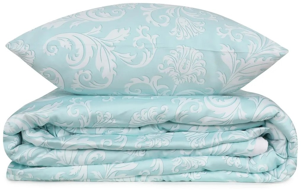 Lenjerie de pat dubla (DE), L'essentiel Maison, Verano, Menta/Alb