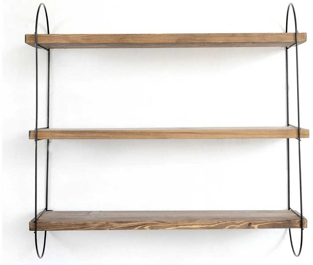 Raft decorativ de perete Duvelo 4 (Nuc + negru) . Promo -6%. 1093668