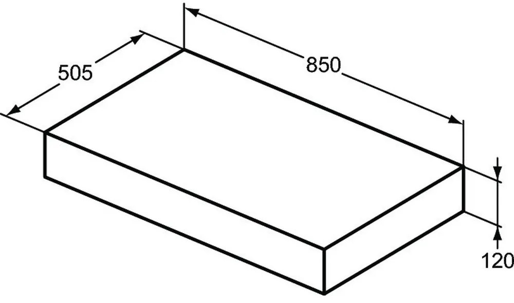 Blat pentru lavoar Ideal Standard Adapto 85 cm alb lucios Alb lucios, 850 mm