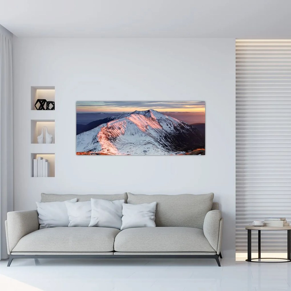 Tablou - Panoramă montană de iarnă II. (120x50 cm)