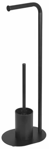 AQUALINE SB236 Suport Samba cu suport pentruhârtie igienică și perie igienică, negru
