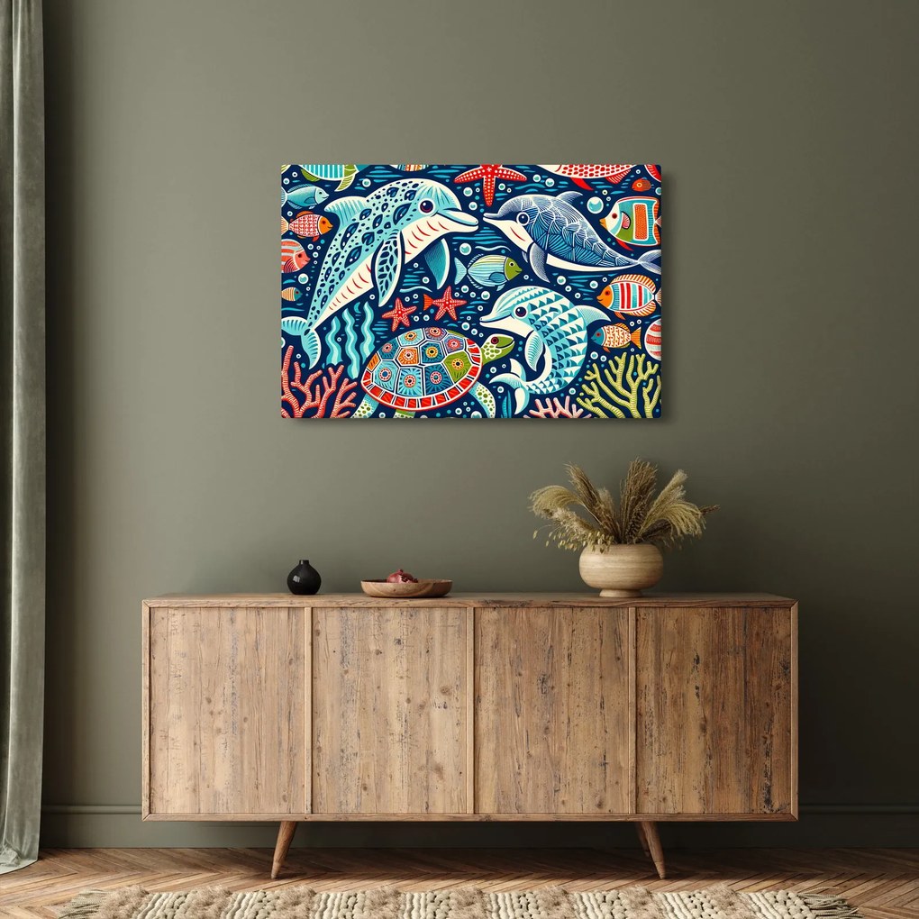 Tablou – Animale acvatice desenate (90x60 cm)