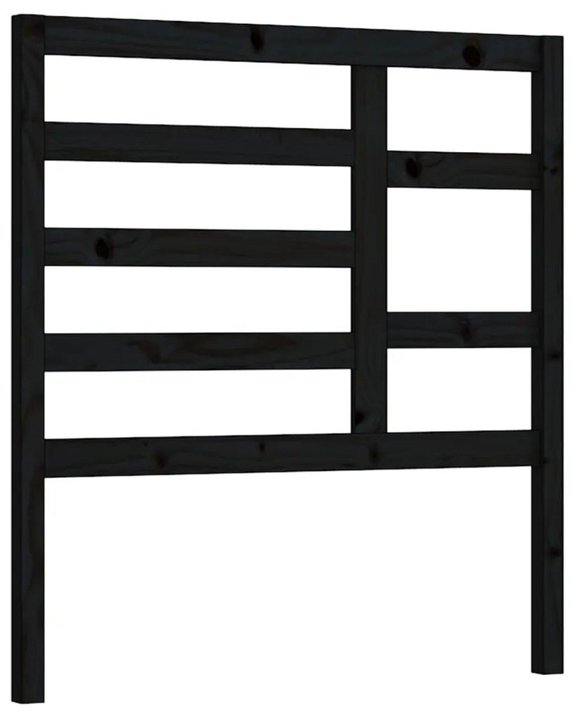 vidaXL Tăblie de pat, negru, 81x4x104 cm, lemn masiv de pin