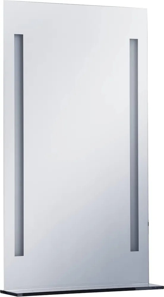 vidaXL Oglindă cu LED de perete pentru baie, cu raft, 60 x 100 cm