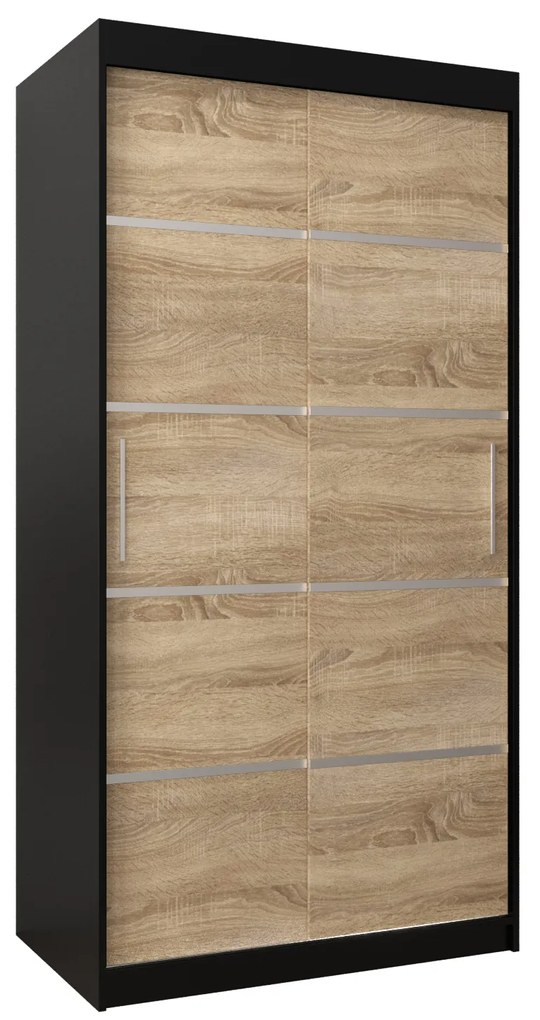 Dulap de haine 100 cm Verika 1 100 (negru + stejar sonoma). 1063679