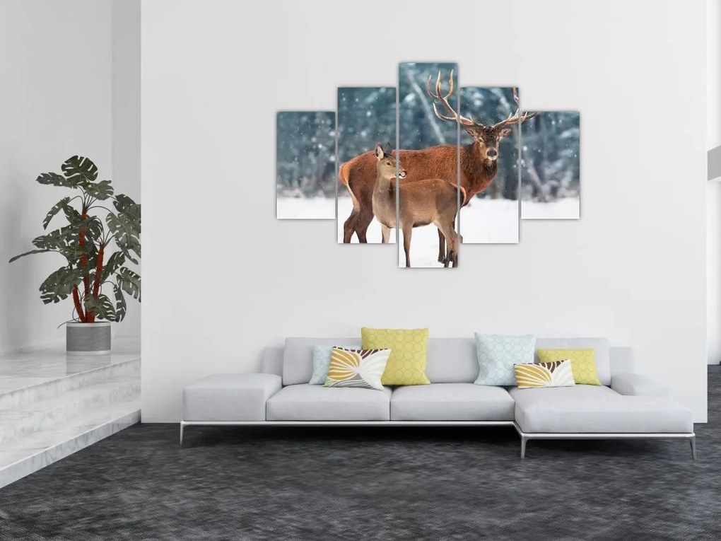 Tablou - Ceb și căprioare (150x105 cm)