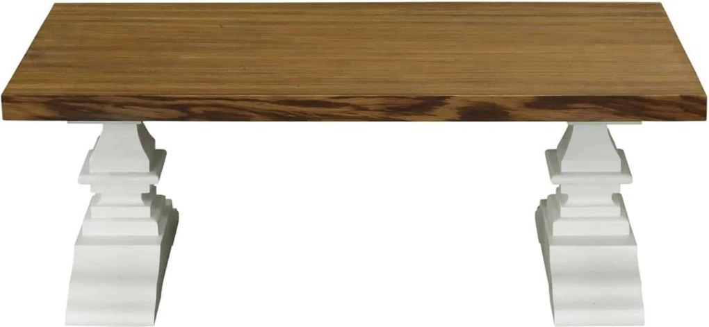Masă lemn masiv Cafea Nirvona Stejar, 130 × 80 × 45 cm