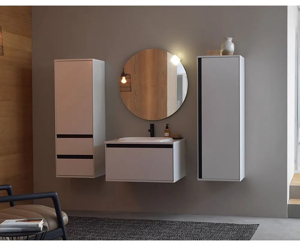 Set dulap baie cu lavoar inclus Kolpasan Pandora, 110 cm, alb Alb, 1100x540x416 mm