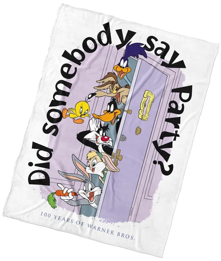 Carbotex Pătură pentru copii Looney Tunes Petrecere la Trhlíks, 130 x 170 cm