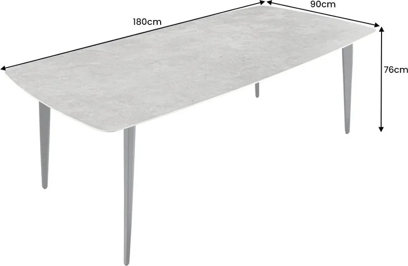 Masa dining design modern Milano gri 180x90cm