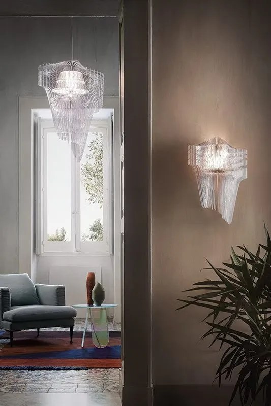 Aplica de perete design Art Deco realizata manual Aria Transparent