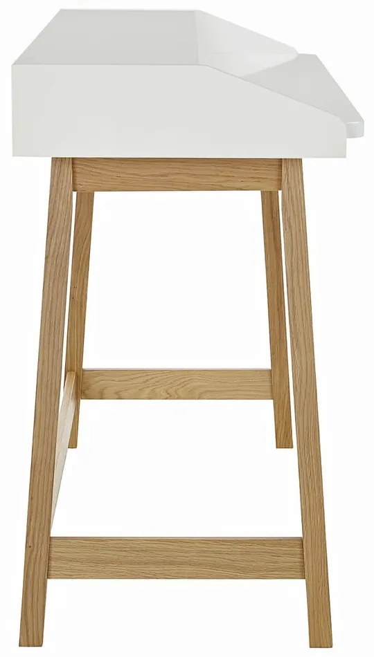 Birou cu blat alb Woodman St. James, alb-natural