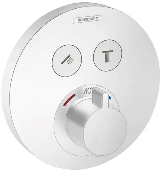 Baterie termostatata cu 2 functii, Hansgrohe, ShowerSelect S, alb mat