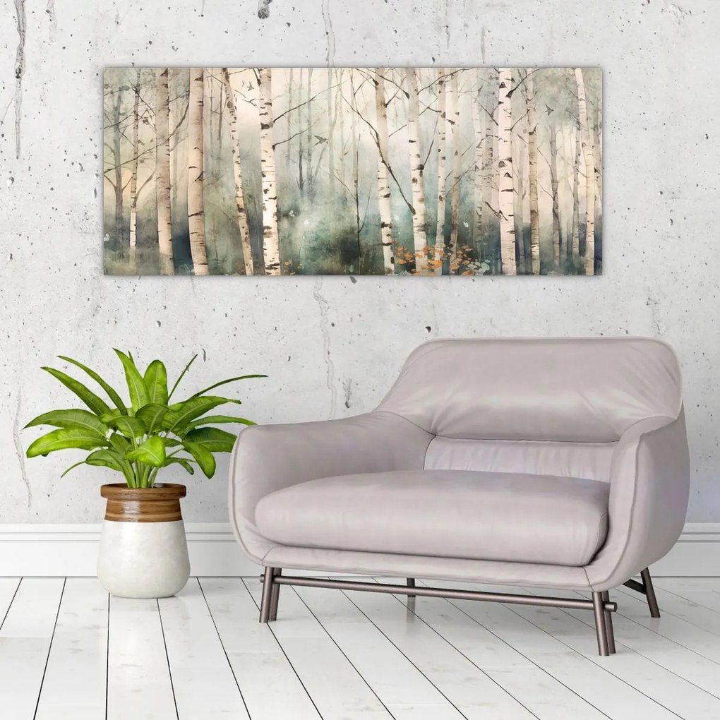 Tablou - Desenarea unui model de pădure (120x50 cm)