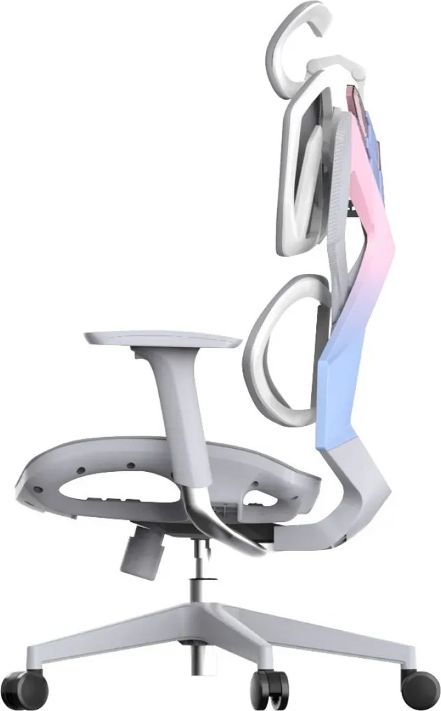 RESIGILAT- Scaun ergonomic SIHOO X5C-207, cotiere 3D, suport lombar reglabil, tetiera 3D, mecanism multifunctional inclinare/blocare, pivotant, Mesh, Gri/Roz