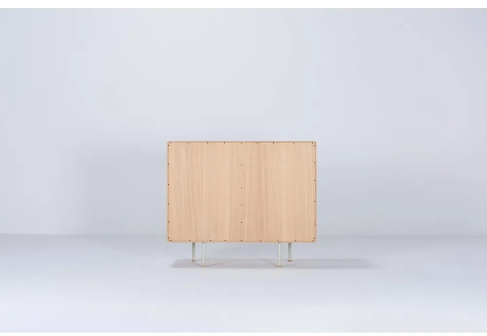 Comodă albă/în culoare naturală joasă din lemn de stejar 118x100 cm Fina – Gazzda